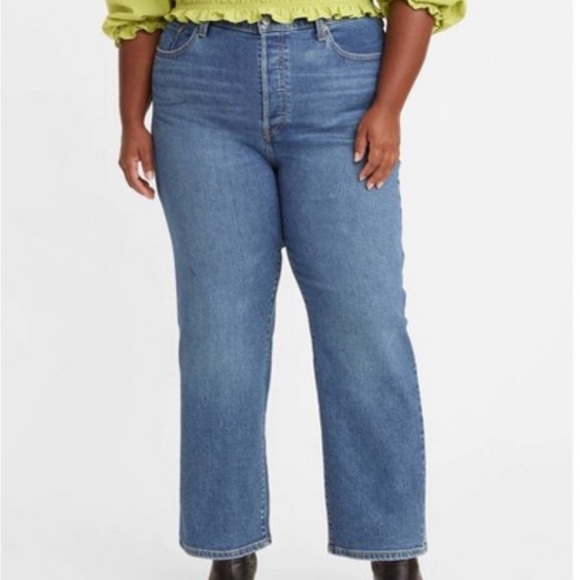 Levi's 18W Women's Ribcage Straight Ankle Button Jeans Summer Slide Light Indigo - Picture 1 of 6